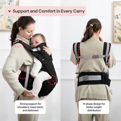 BabbleRoo Grow Carrier head support keeps baby comfortable while resting