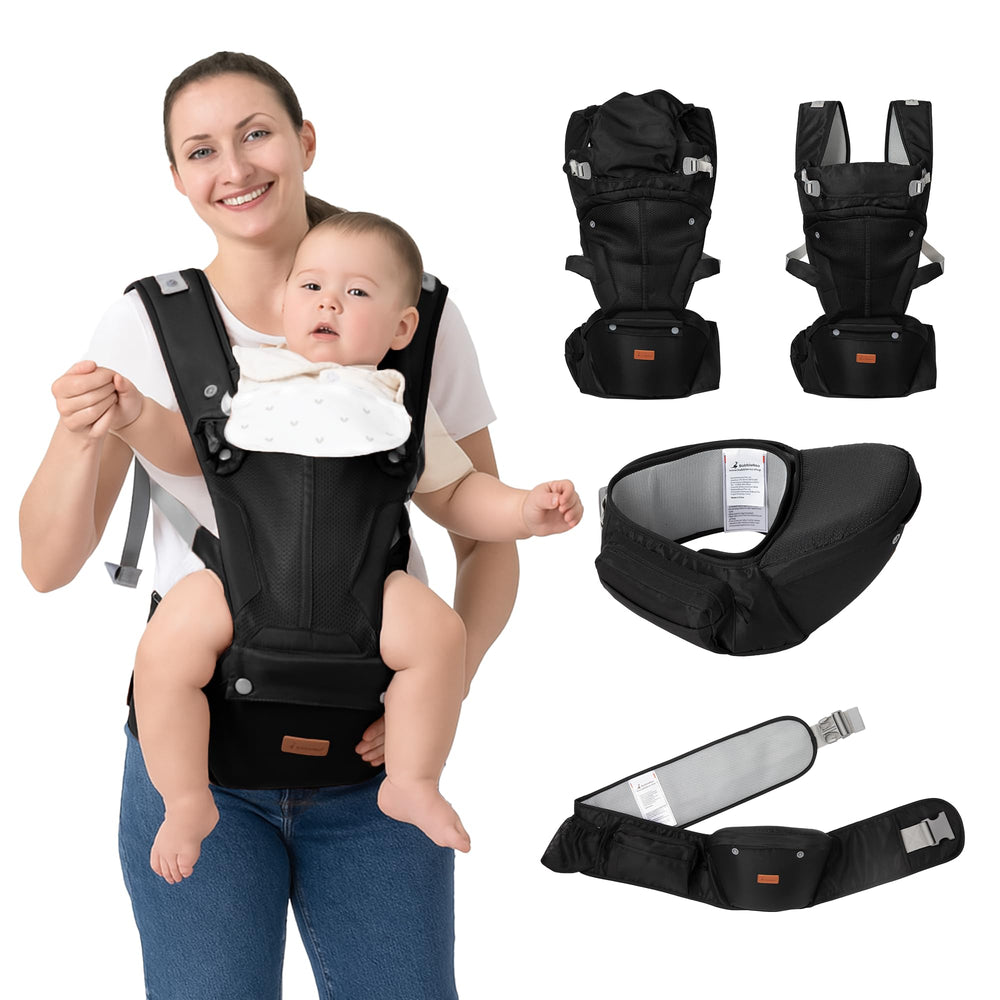BabbleRoo Grow Carrier hip seat in action supporting hands-free parenting