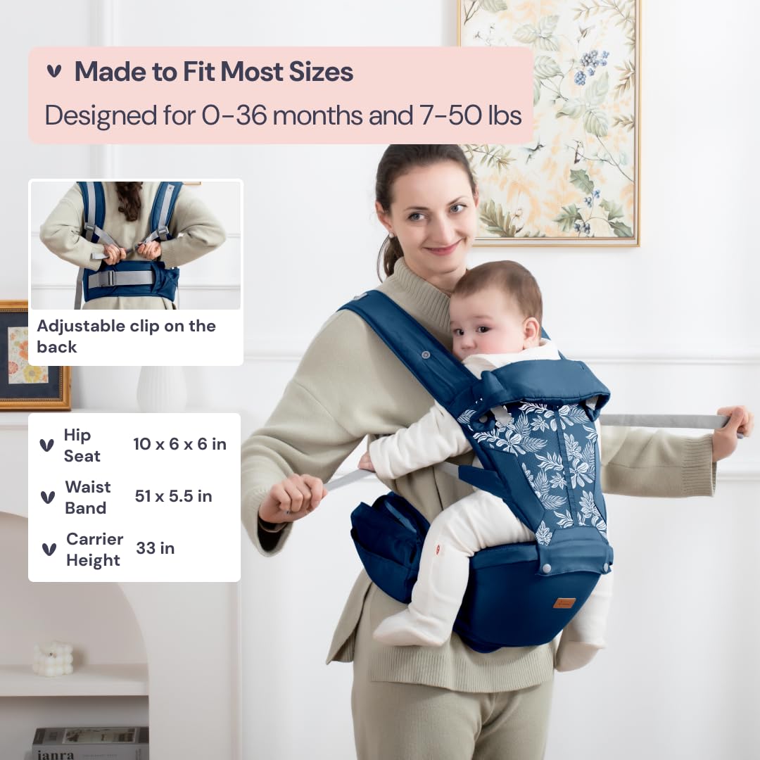 BabbleRoo Grow Carrier waist cushion adds plush comfort for parent comfort.