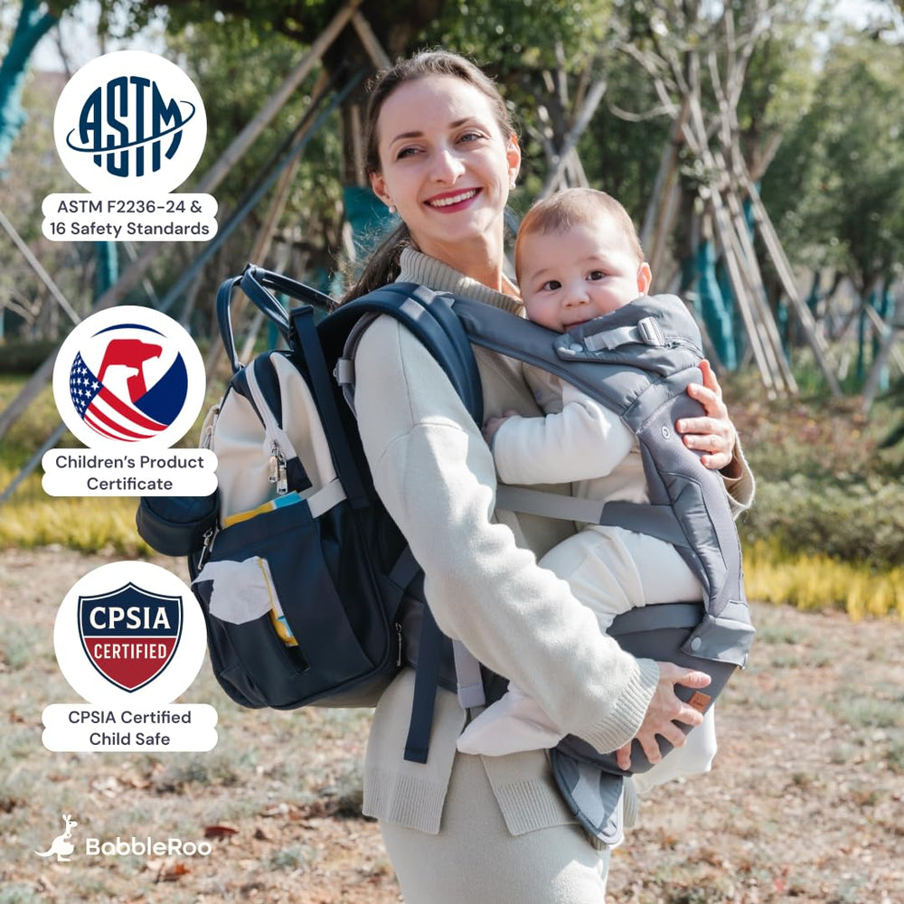 BabbleRoo Grow Carrier waist cushion adds secure all day wear