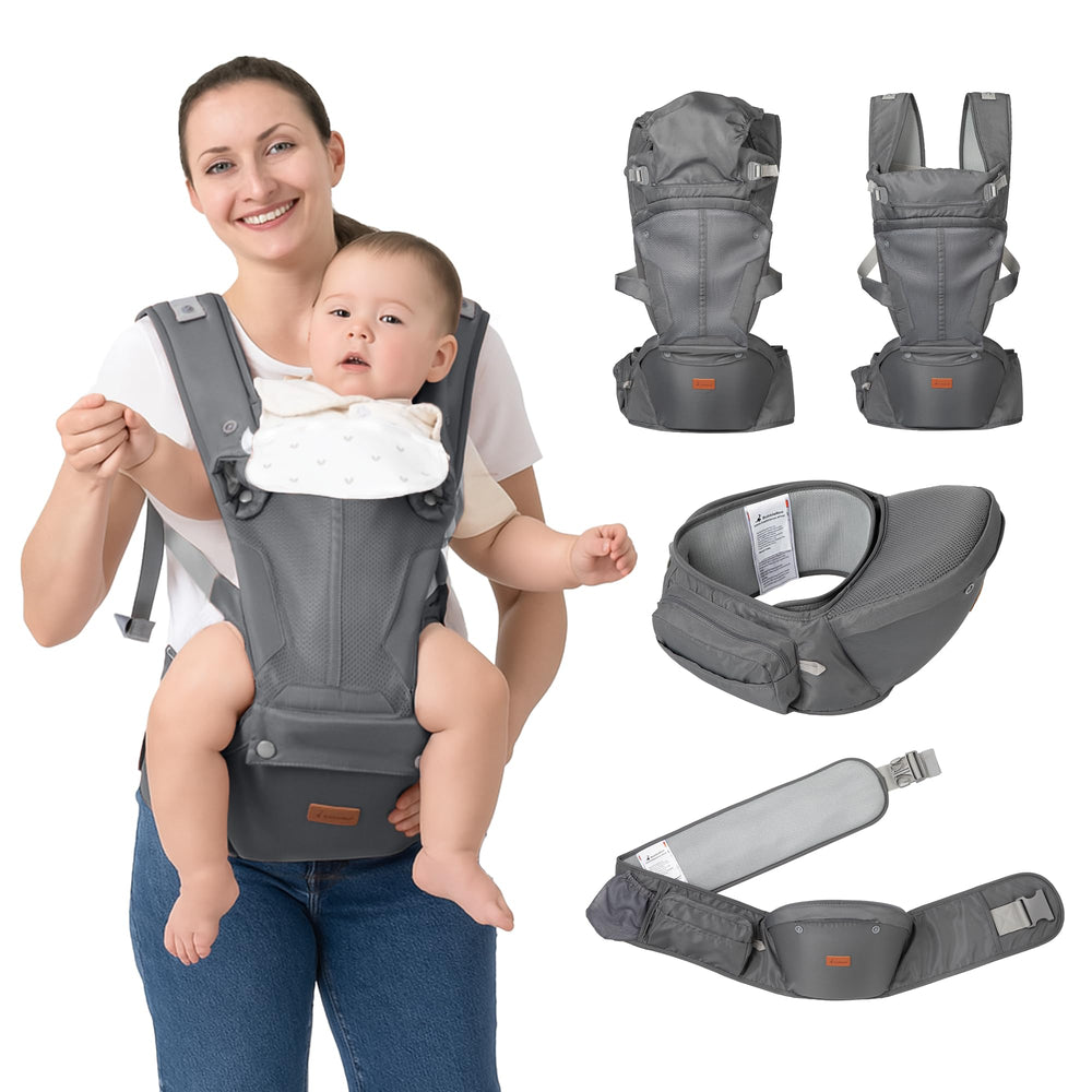 BabbleRoo Grow Carrier hip-seat mode offers hands-free moments with secure support.