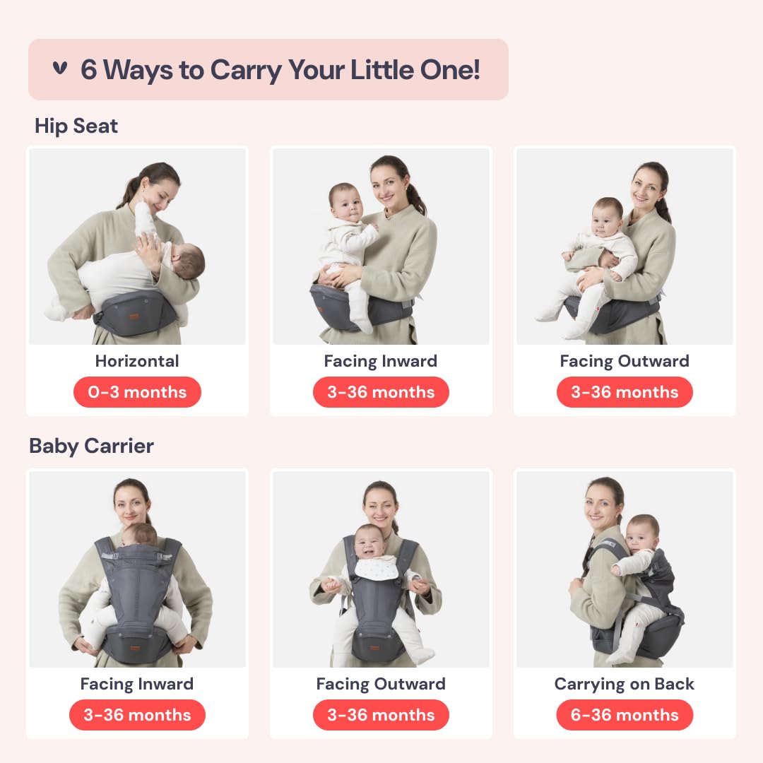 BabbleRoo Grow Carrier hood protects baby from sun and distractions on outdoor strolls.