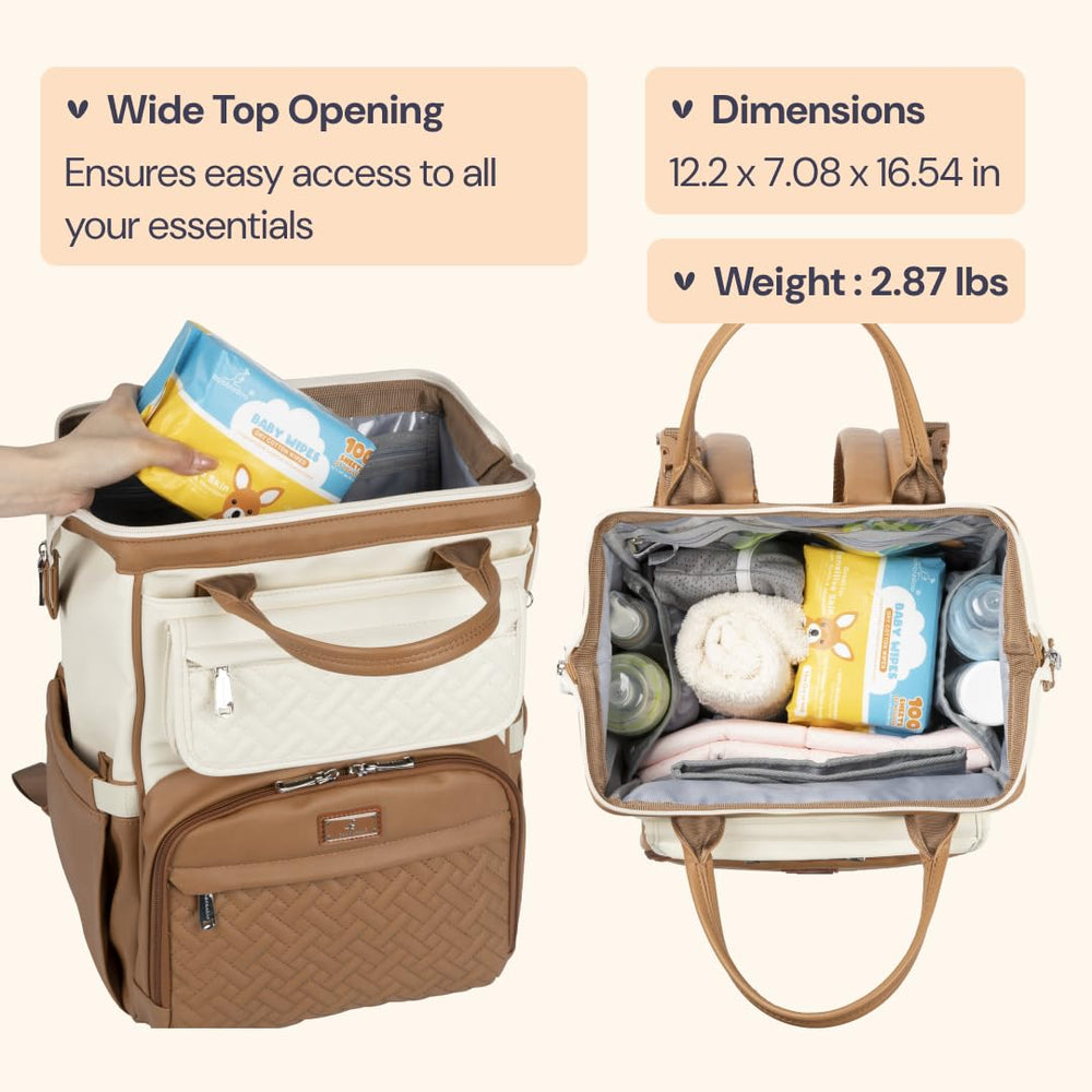 BabbleRoo inside compartments demonstrates organized space for baby gear and personal items.