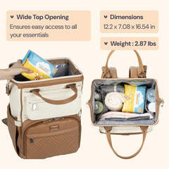 BabbleRoo inside compartments demonstrates organized space for baby gear and personal items.