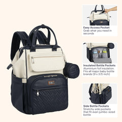 BabbleRoo Leather Diaper Bag Backpack changing pad pocket keeps baby comfortable on changes