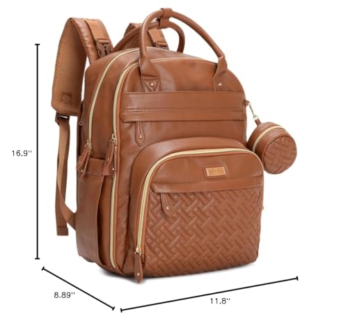 BabbleRoo natural brown leather look bag suited for everyday styling