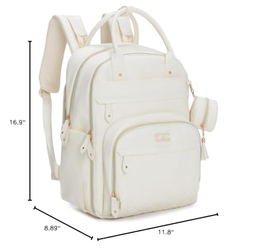 BabbleRoo Leather Diaper Bag Backpack water-resistant fabric, durable daily companion.