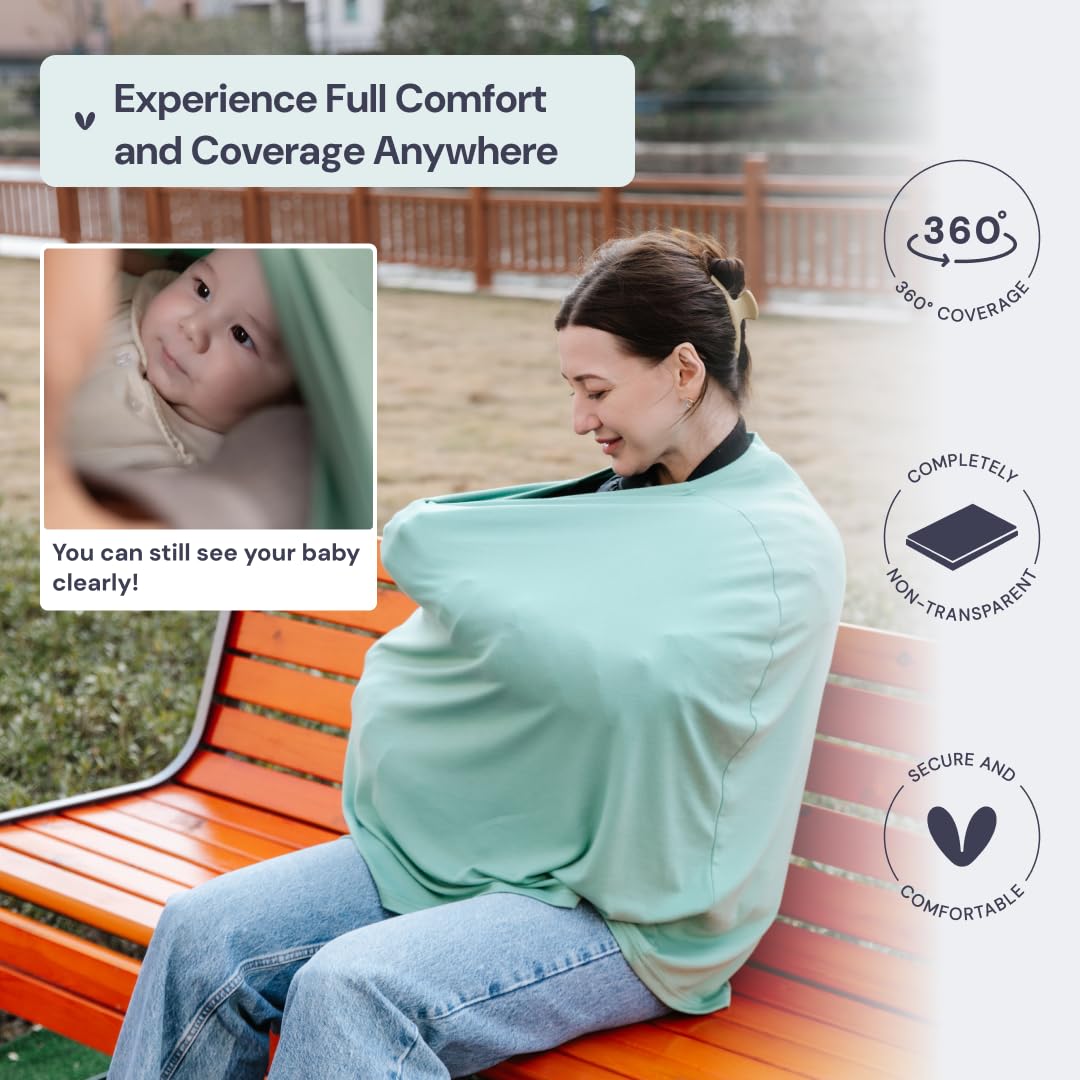 BabbleRoo Nursing Cover car-seat usage provides privacy and shade during travel