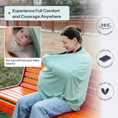 BabbleRoo Nursing Cover car-seat usage provides privacy and shade during travel