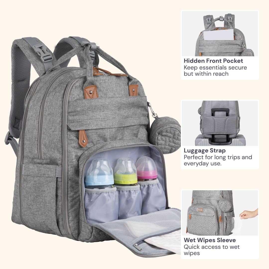 BabbleRoo stroller clips shown for hands-free shopping and strolls