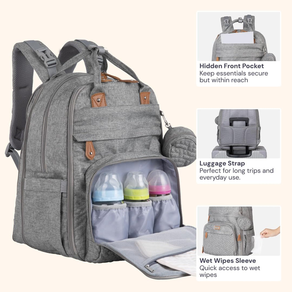 BabbleRoo stroller clips shown for hands-free shopping and strolls