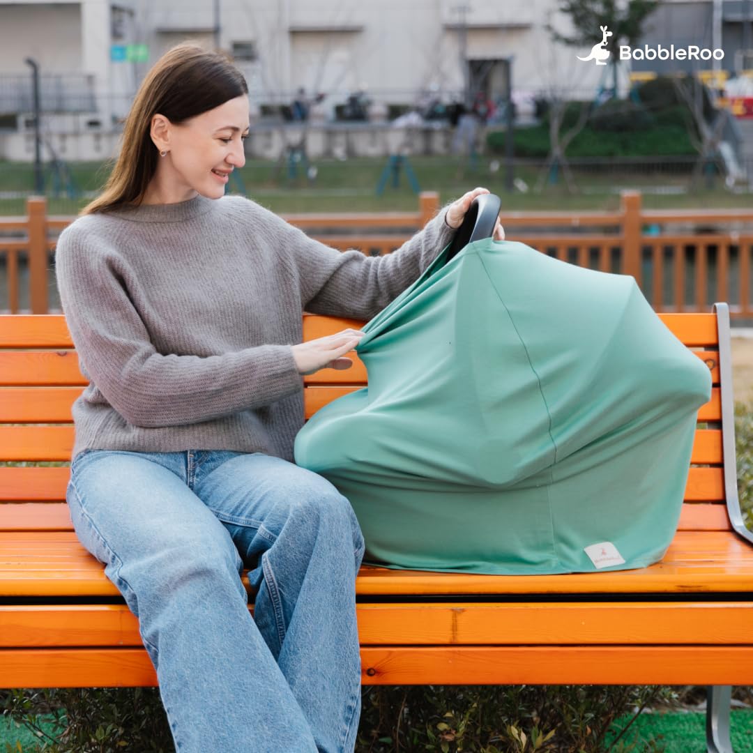 BabbleRoo Nursing Cover folded package included ships compactly for travel