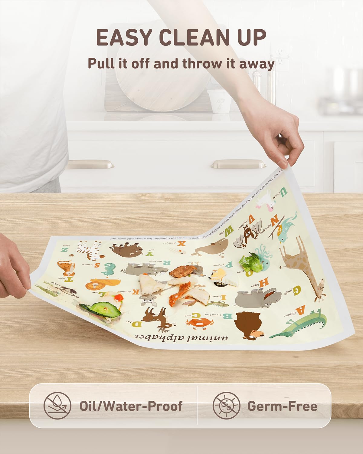 Babebay adhesive-back placemats with five-sided strips for secure placement