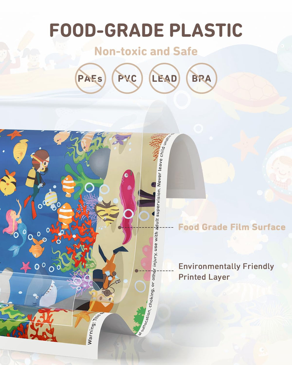 Babebay placemats adhesive back closeup shows secure five-sided strips