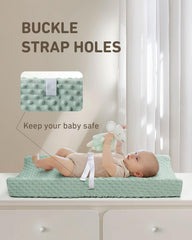 Babebay Lily White cover on changing pad demonstrates clean, bright nursery aesthetic.