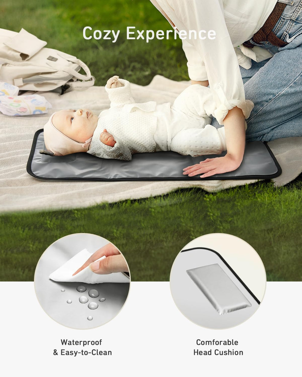 Babebay waterproof surface cleans quickly after diaper changes.