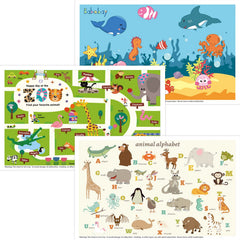 Babebay disposable placemats 40-pack on a table for mess-free meals