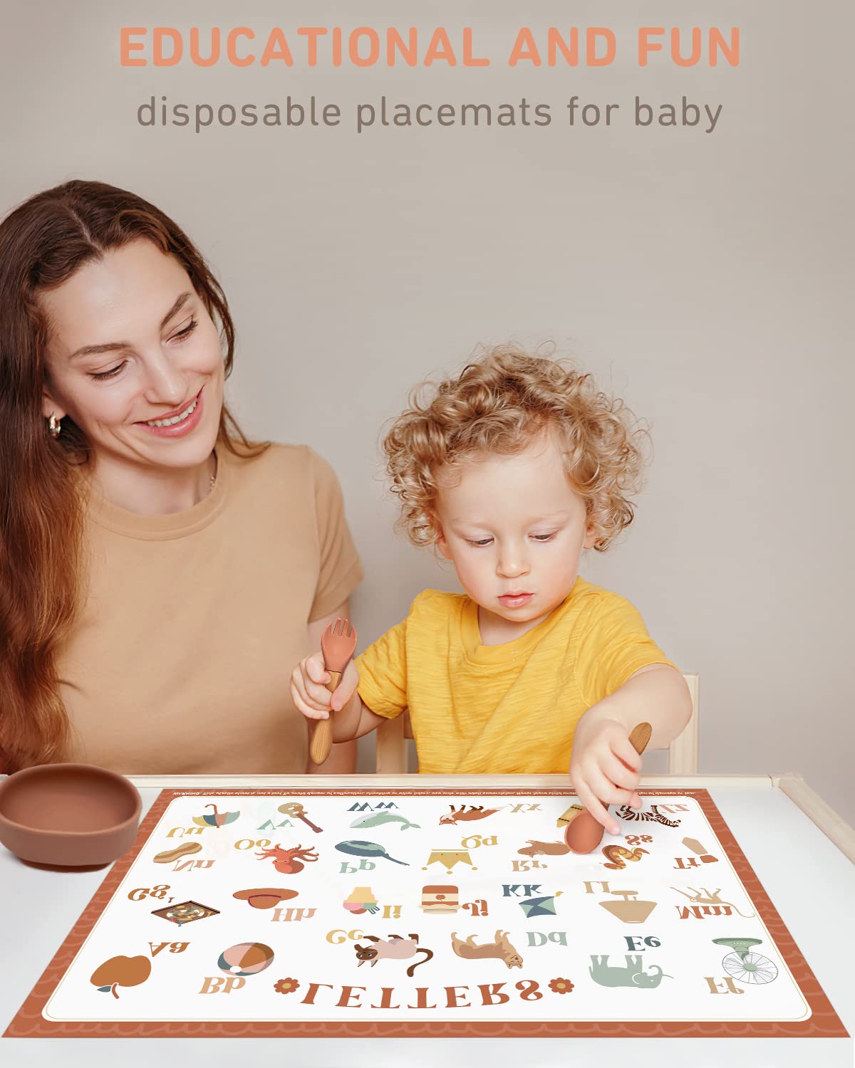 Babebay placemats adhesive strip closeup keeps mats secure during meals.