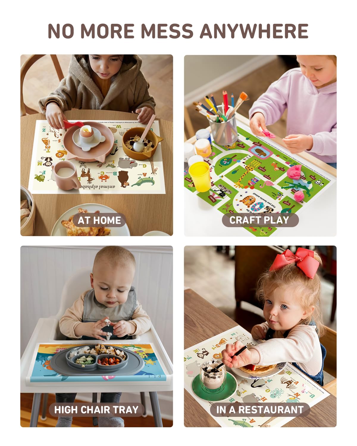 Babebay 60-pack placemats save money on family meals.