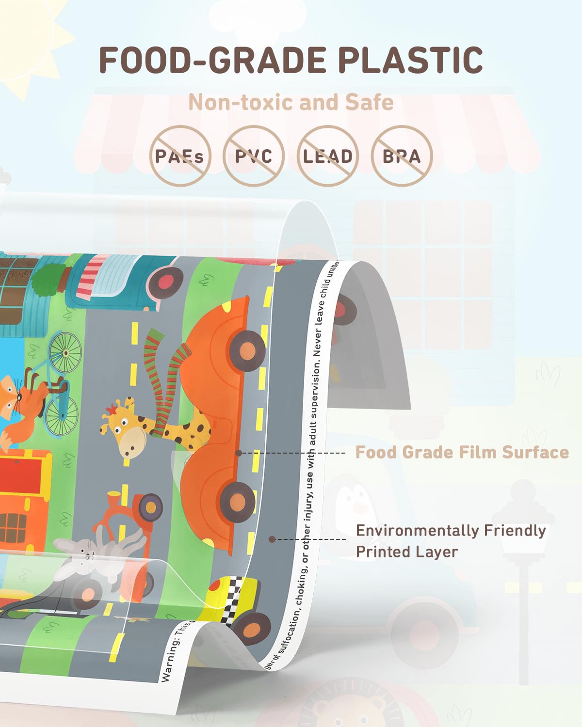 Babebay disposable placemats multicolor animals design engages kids at mealtime