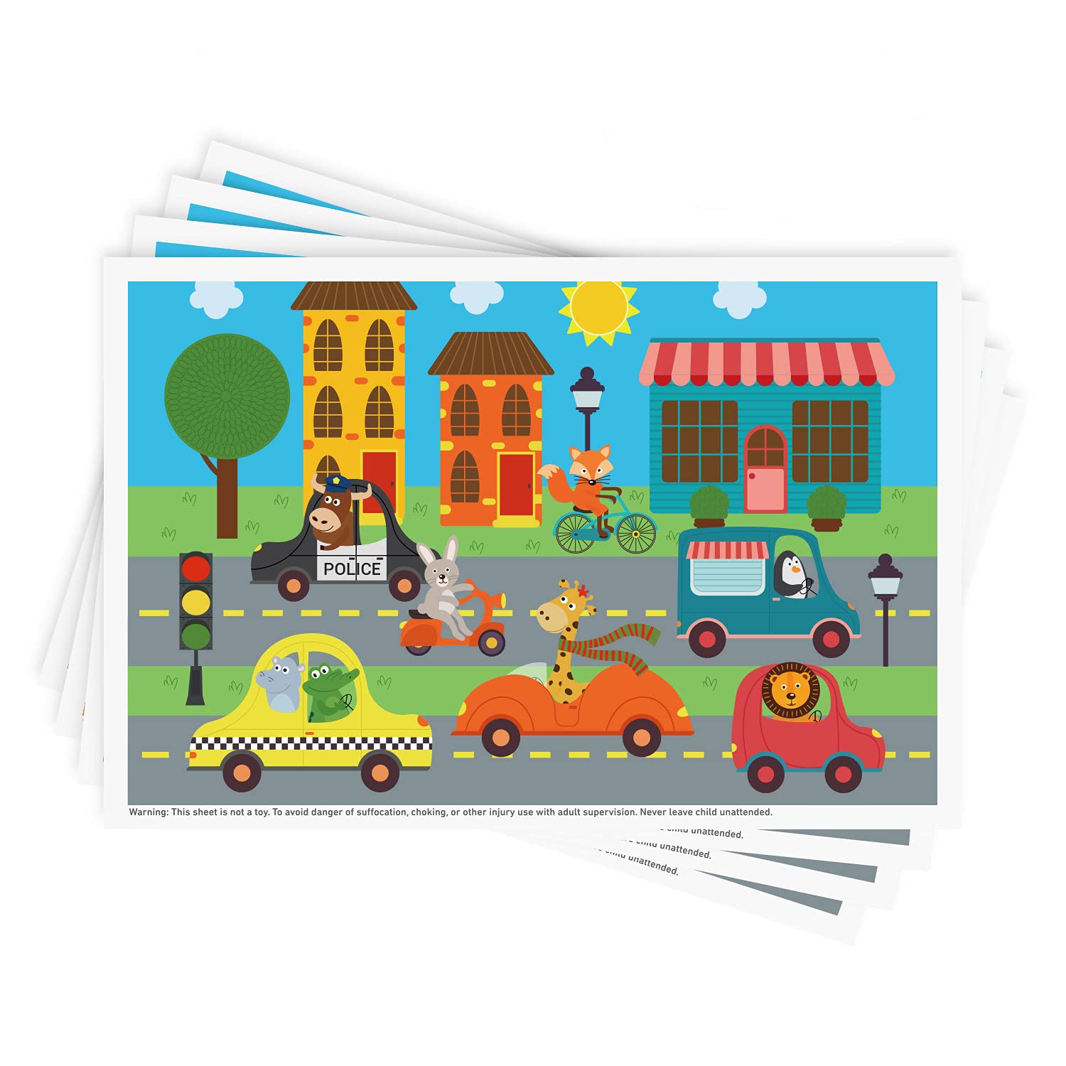 Babebay disposable placemats pack front shows a ready-to-use clean surface for meals