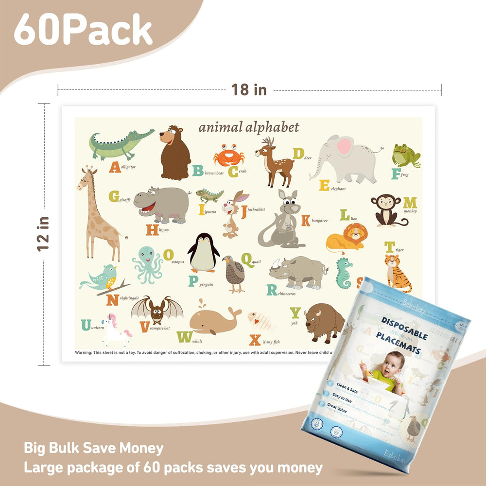 Babebay disposable placemats enable quick cleanup after meals or crafts