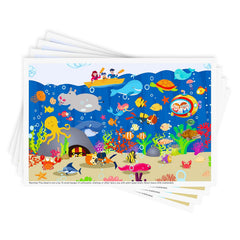 Babebay seabed scuba placemats pack on table for family meals
