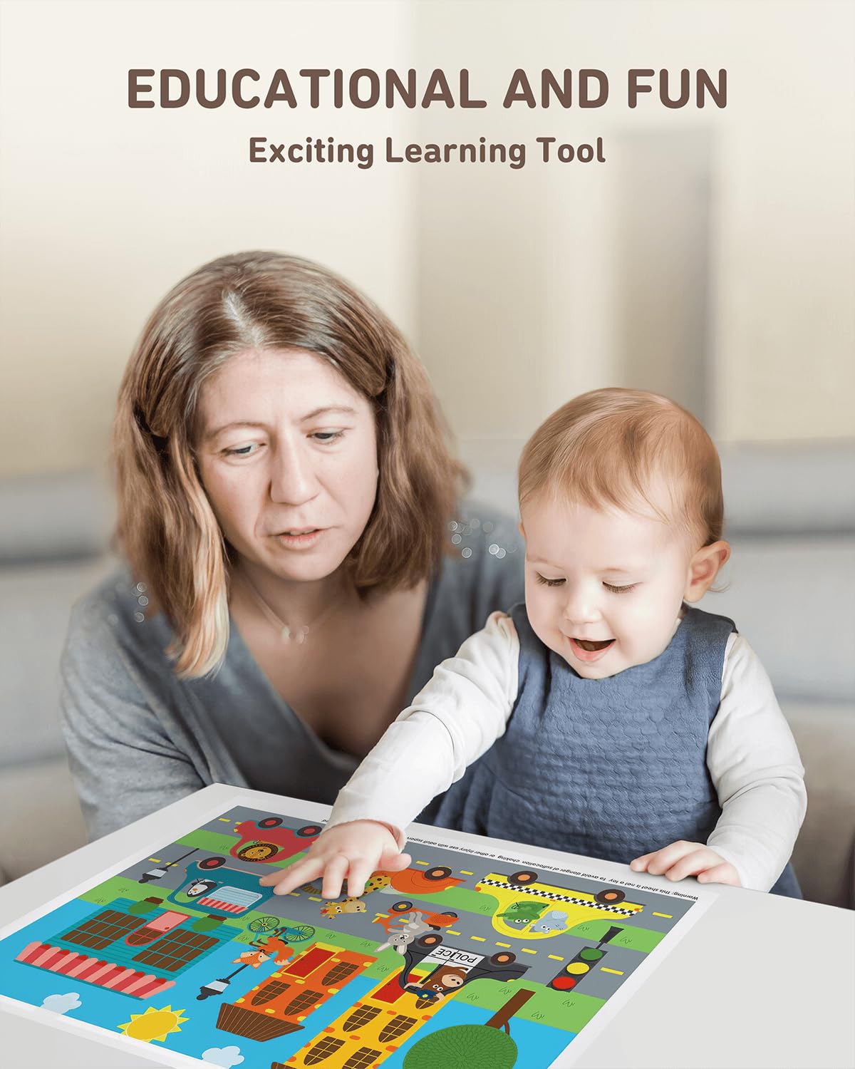 Babebay toddler mealtime mats feature animals and cars to spark imagination