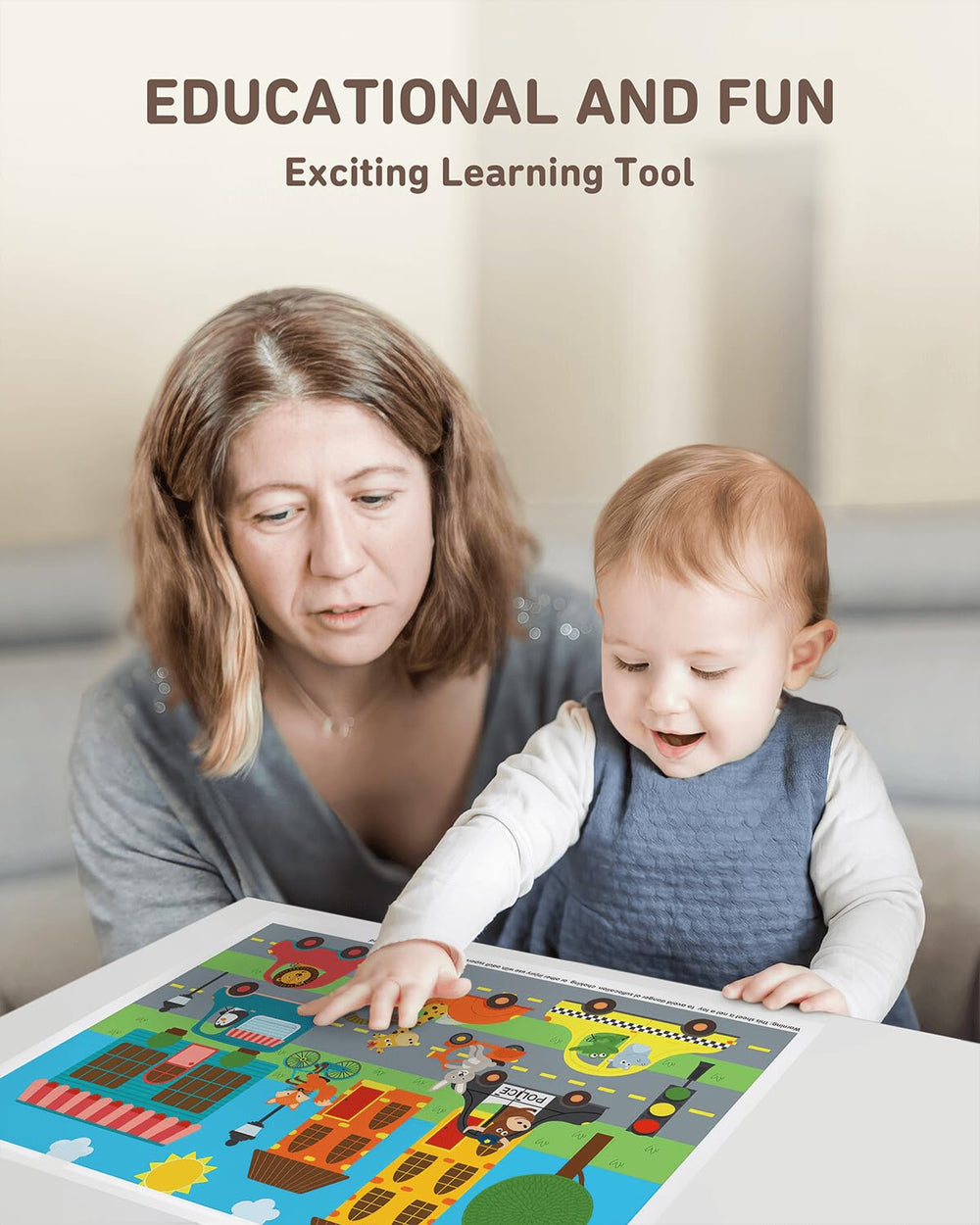 Babebay toddler mealtime mats feature animals and cars to spark imagination