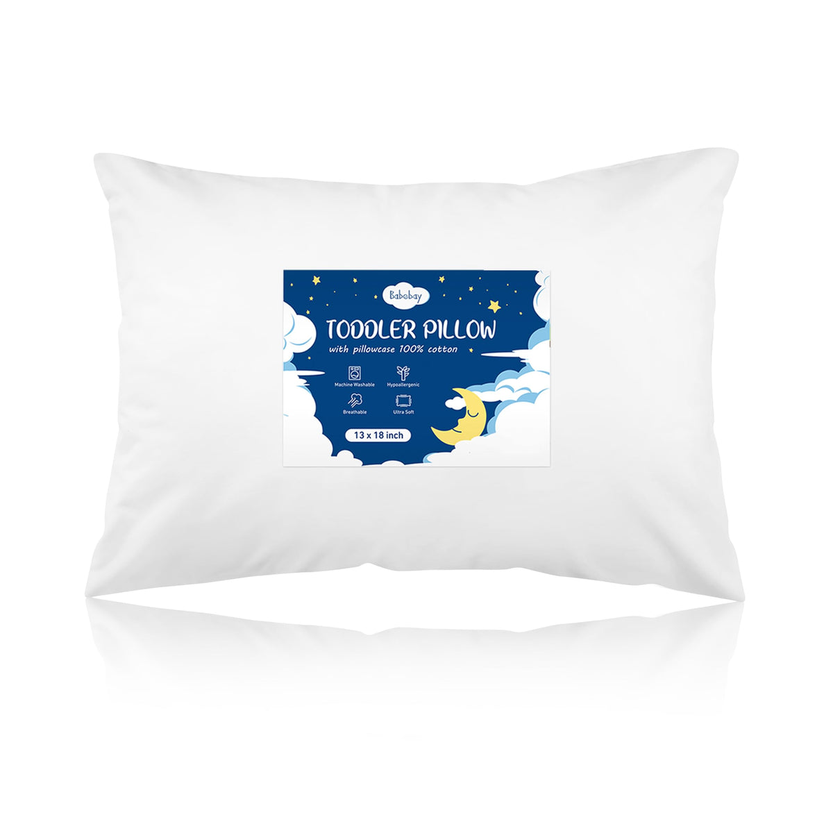 Babebay Toddler Pillow 13x18 compact size ideal for travel and naptime