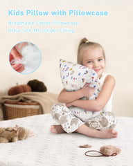 Babebay toddler pillow in-bed scene demonstrates comfort during nap time or night routines.