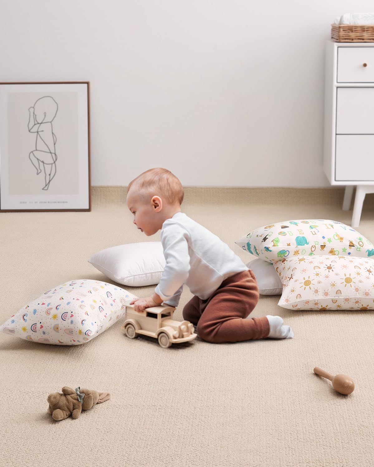 Babebay toddler pillow sleepover setup creates cozy nap space away from home.