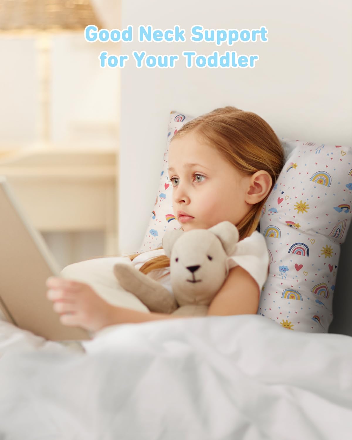 Babebay toddler pillow travel-13x18 size fits car seats and trips.
