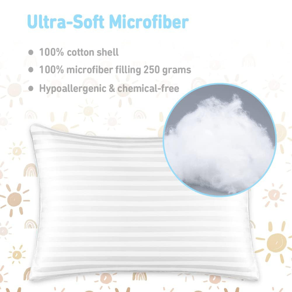 Babebay toddler pillow travel-friendly size supports secure comfort away from home.
