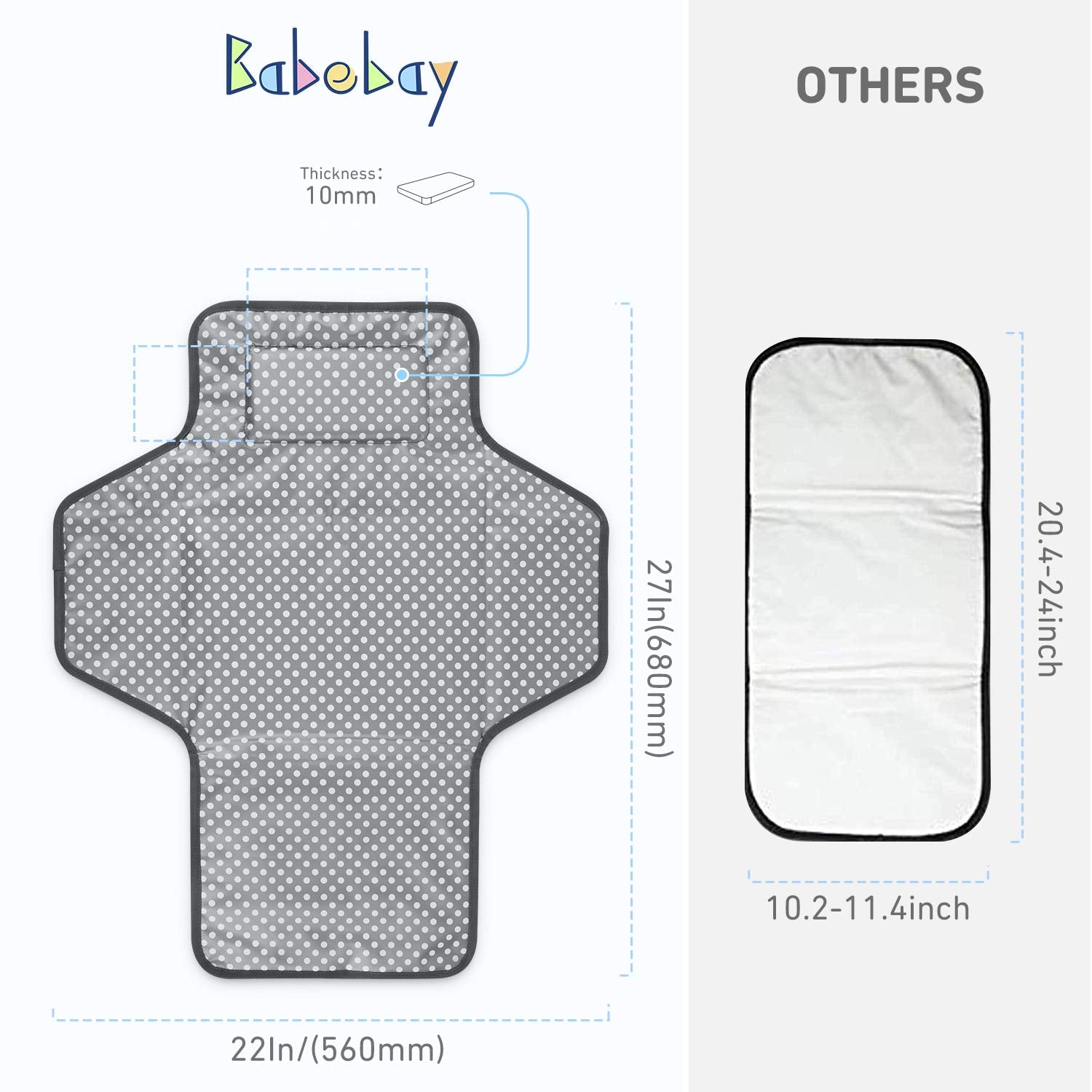 Babebay waterproof 420D Oxford fabric surface protects against leaks.