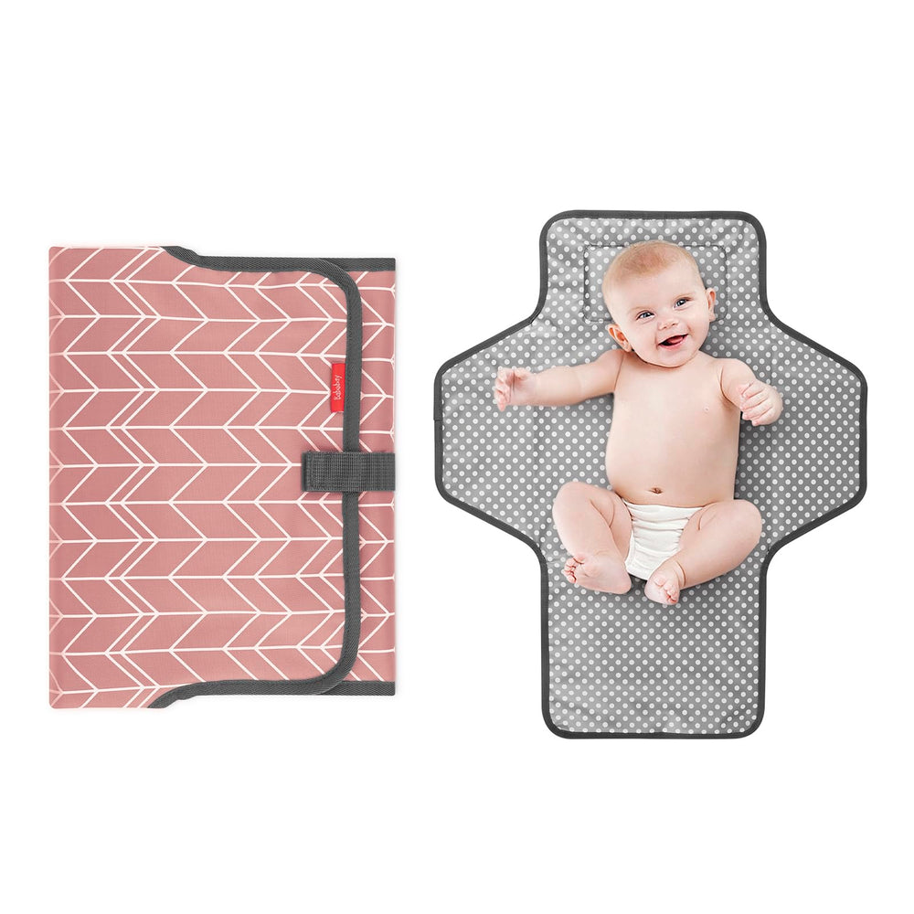 Babebay waterproof portable diaper changing pad shows extended space for comfortable changes.