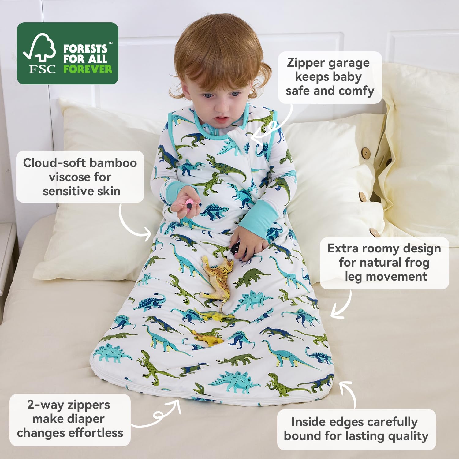 Babee Reshinee sleep sack with 1.0 TOG label, ideal for mild room temperatures.