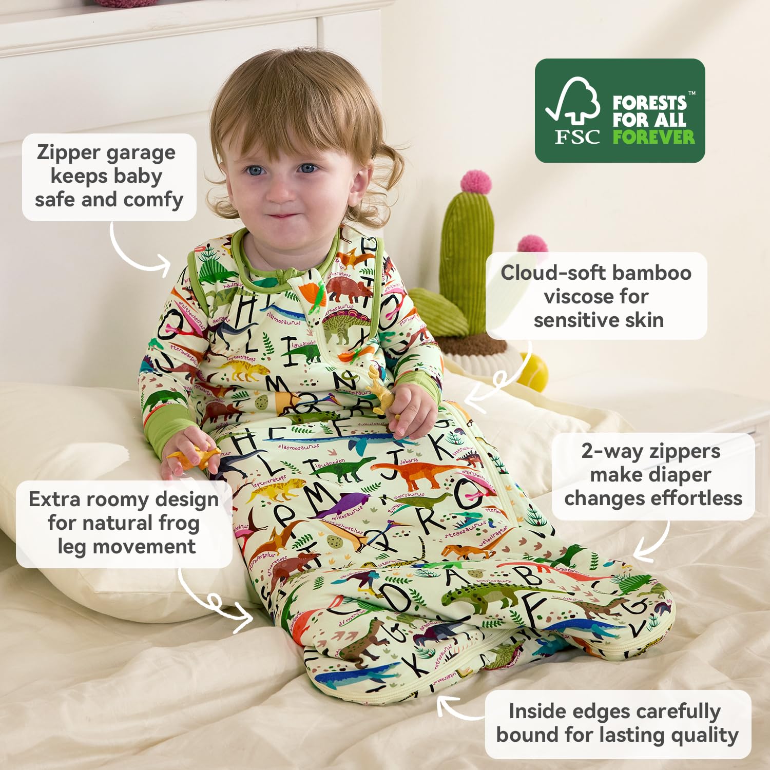 Babee Reshinee sleep sack with enclosed seams prevents scratchy edges.