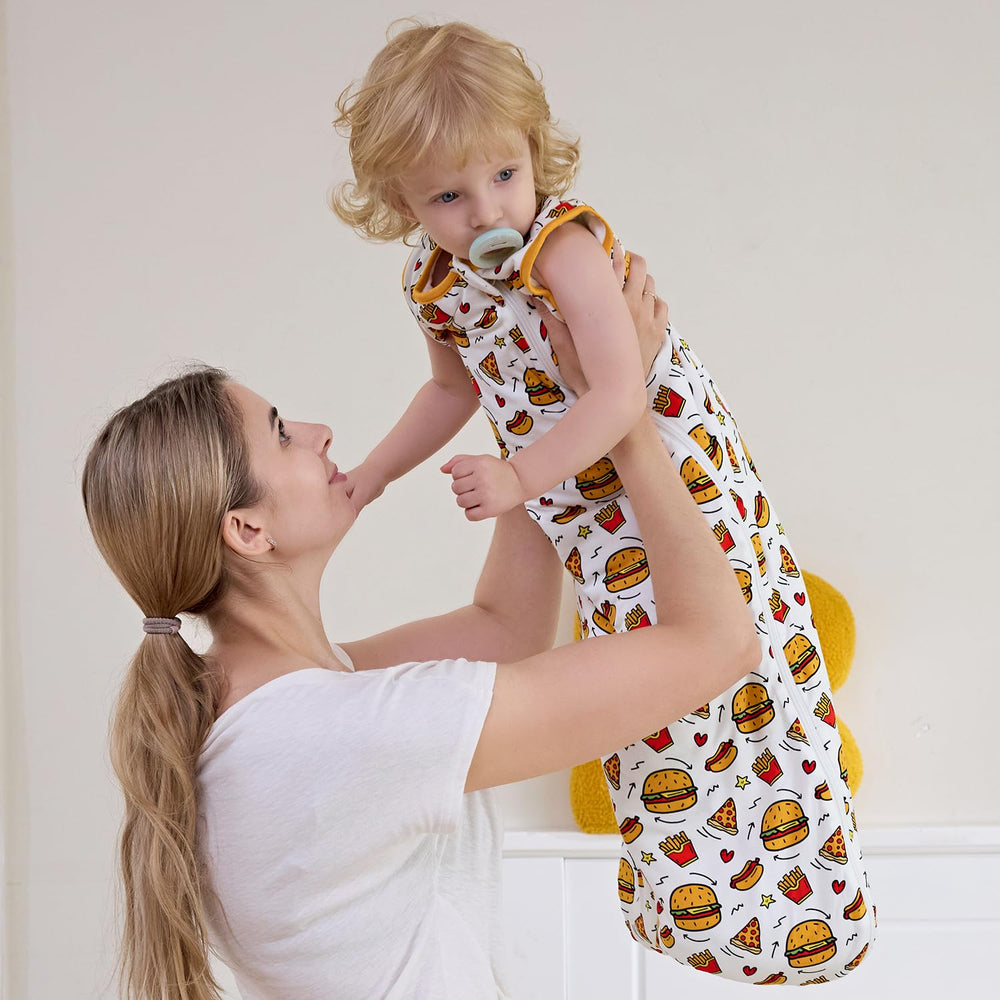 Babee Reshinee sleep sack features playful hand-drawn prints for everyday moments