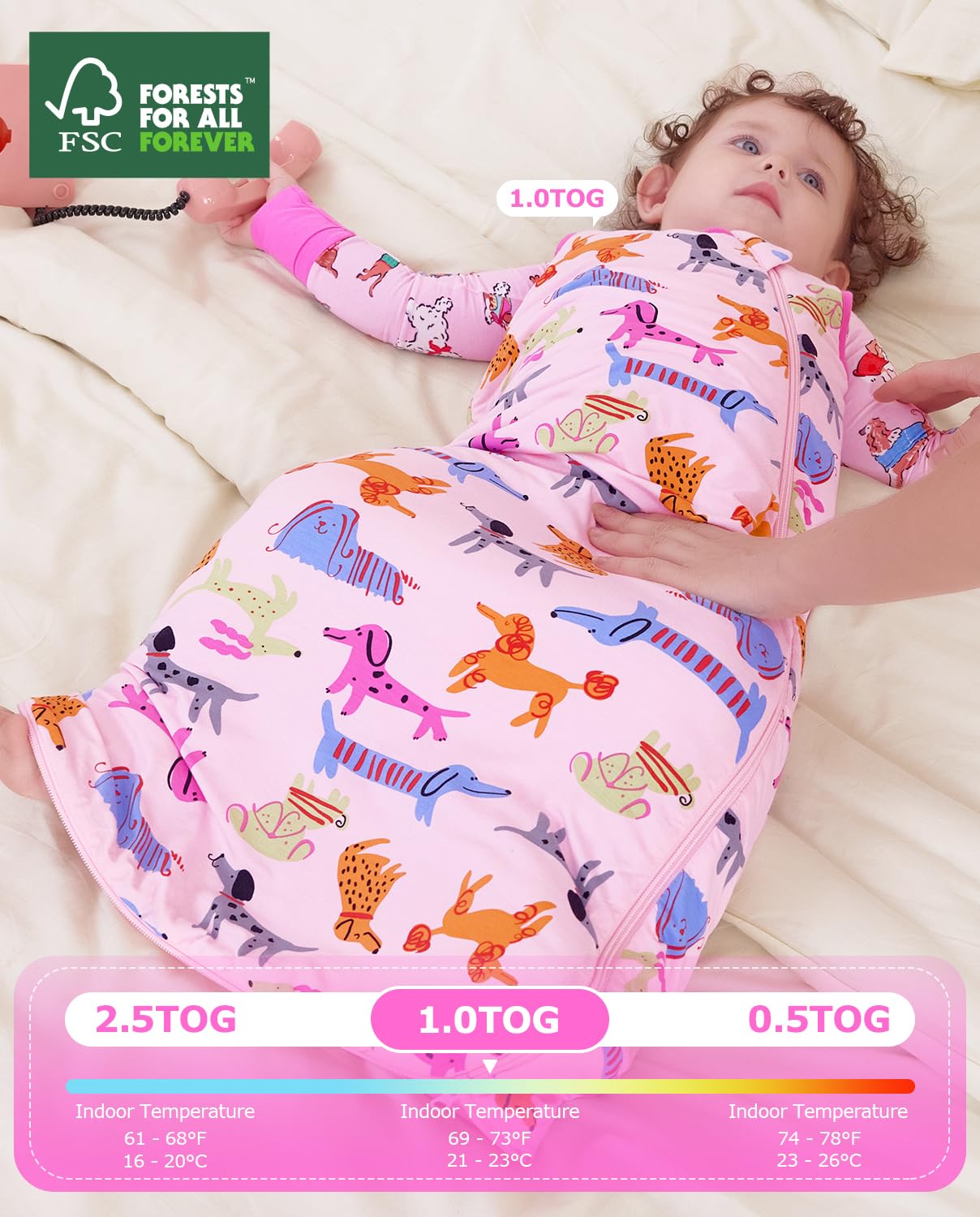 babee Reshinee sleep sack print variety shows fade-resistant colors