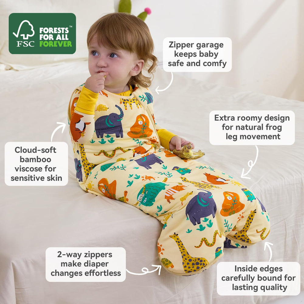 Babee Reshinee sleep sack two-way zipper enables easy night changes from top or bottom.