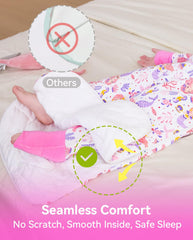 Babee Reshinee sleep sack two-way zipper for easy diaper changes during bedtime.