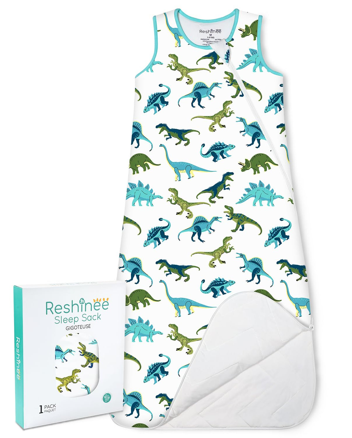 Babee Reshinee sleep sack closeup in bamboo fabric, soft and breathable for delicate skin.