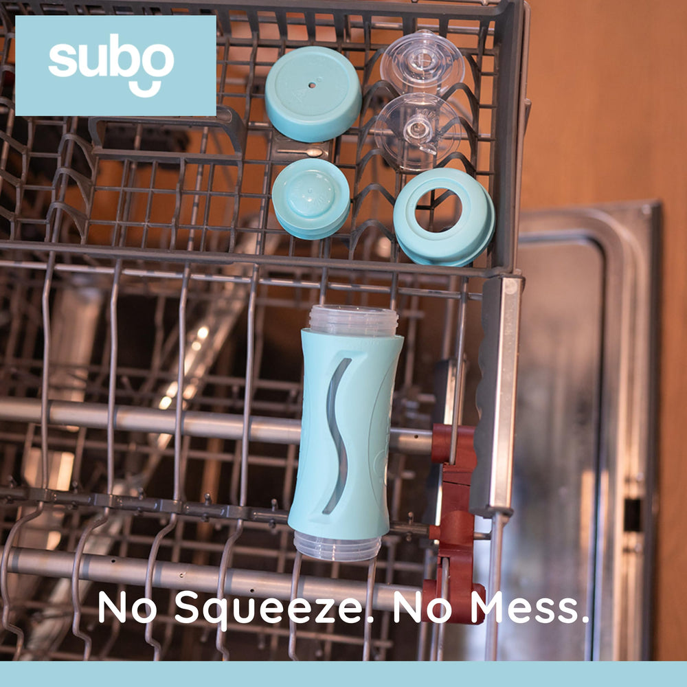 Babeehive Subo aqua mess-free mealtime in everyday use.