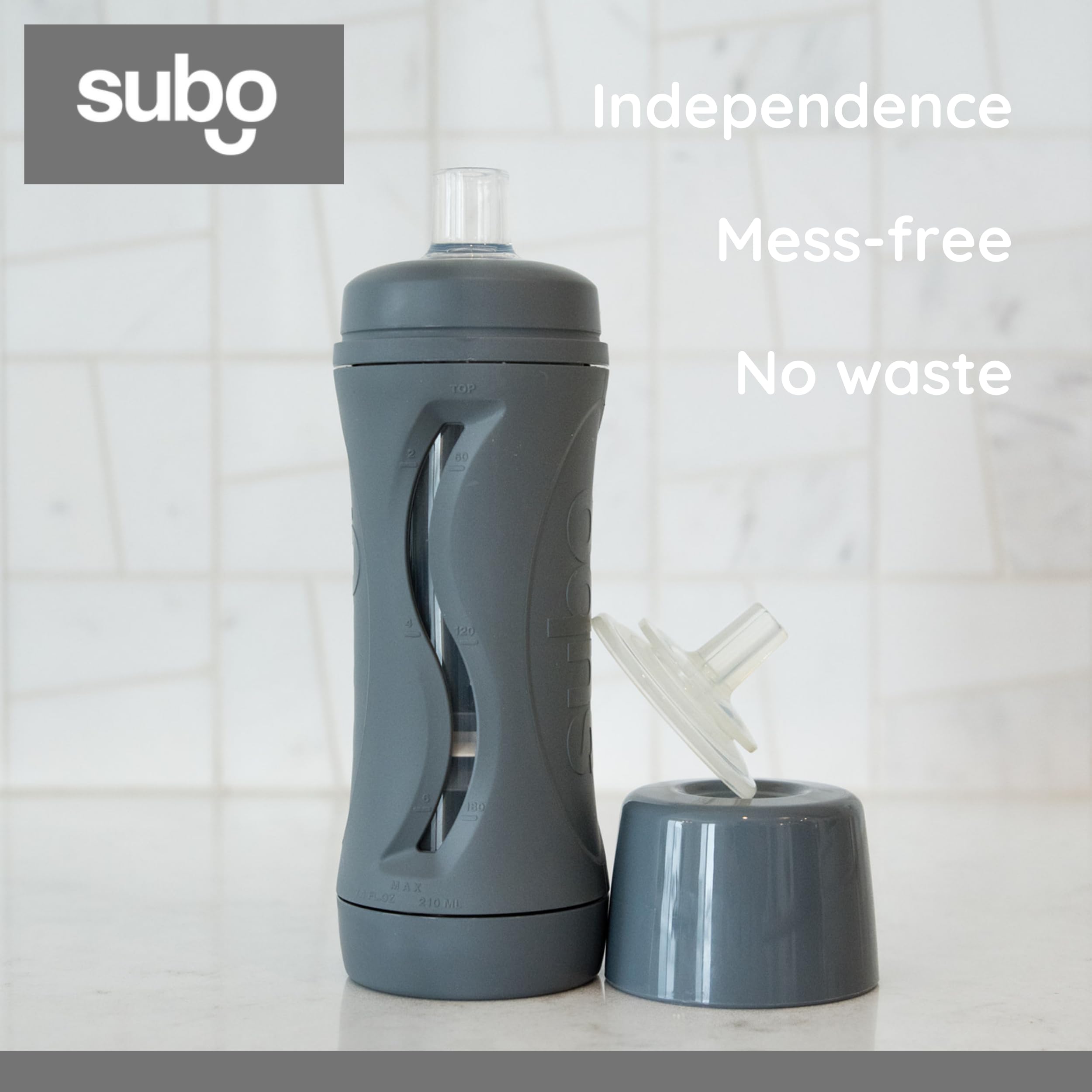 Subo starter-set assembled, complete feeding solution for early independence.
