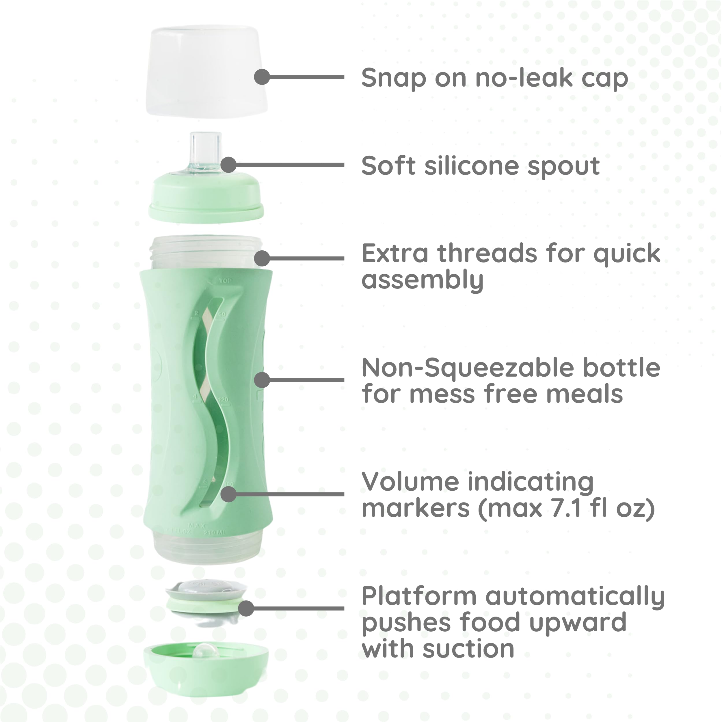 Babeehive Subo bottle mint automatic platform features self-moving food delivery.