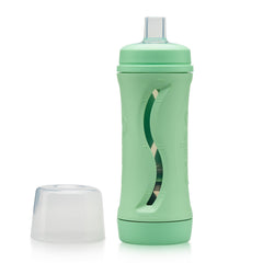 Babeehive Subo bottle mint closeup cap shows secure, mess-free feeding for busy families.