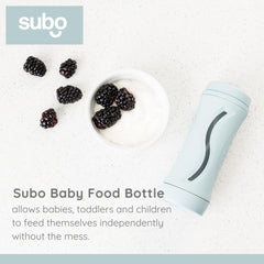 Babeehive Subo bottle in use during mealtime, promoting independent feeding.