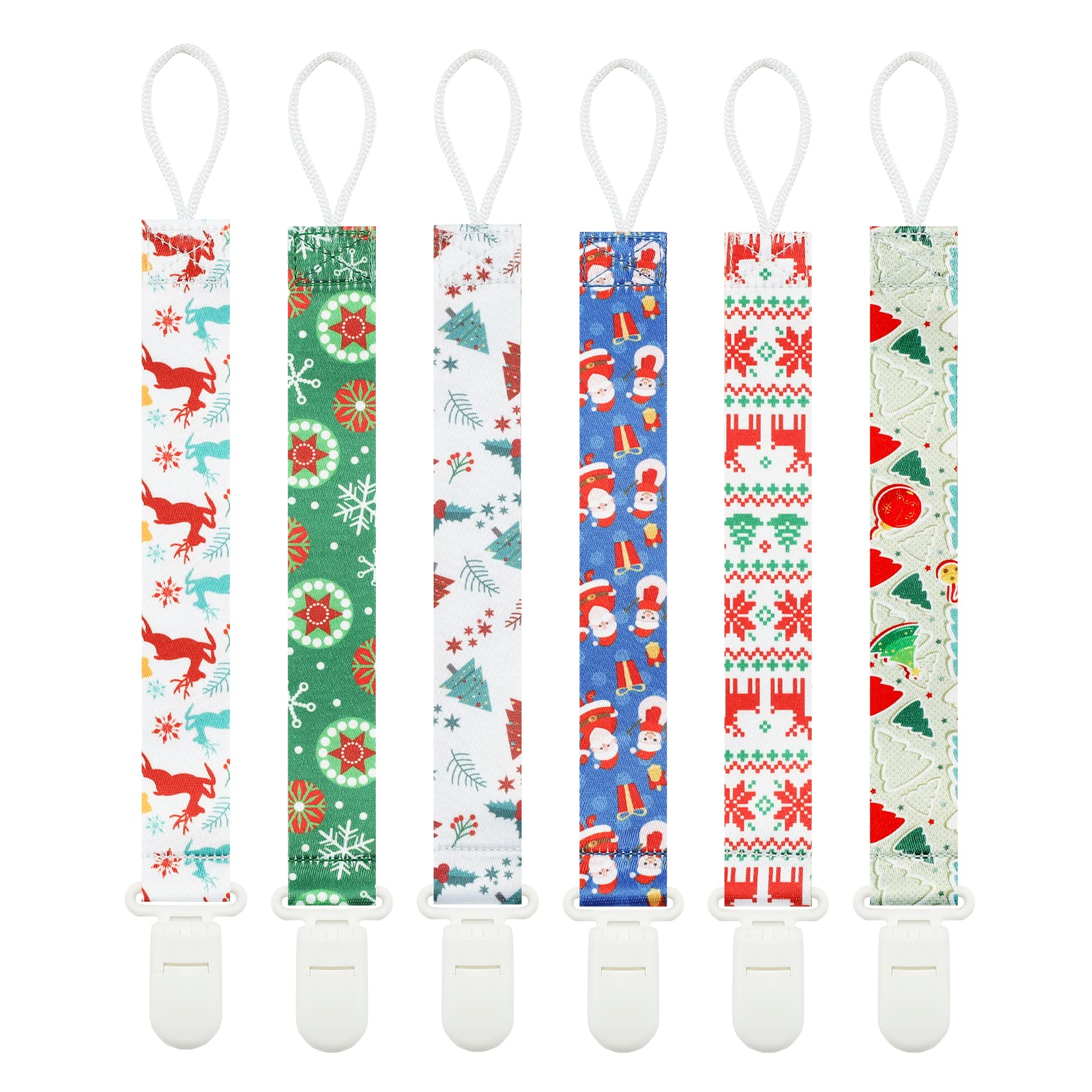 Babeine pacifier clip snowman pattern keeps pacifier within reach and clean.