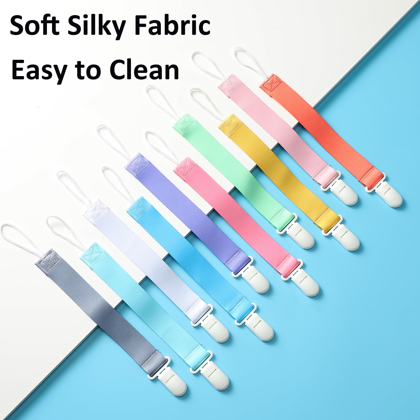 Babeine pacifier clips safety-teeth prevent snagging while keeping clothes secure.